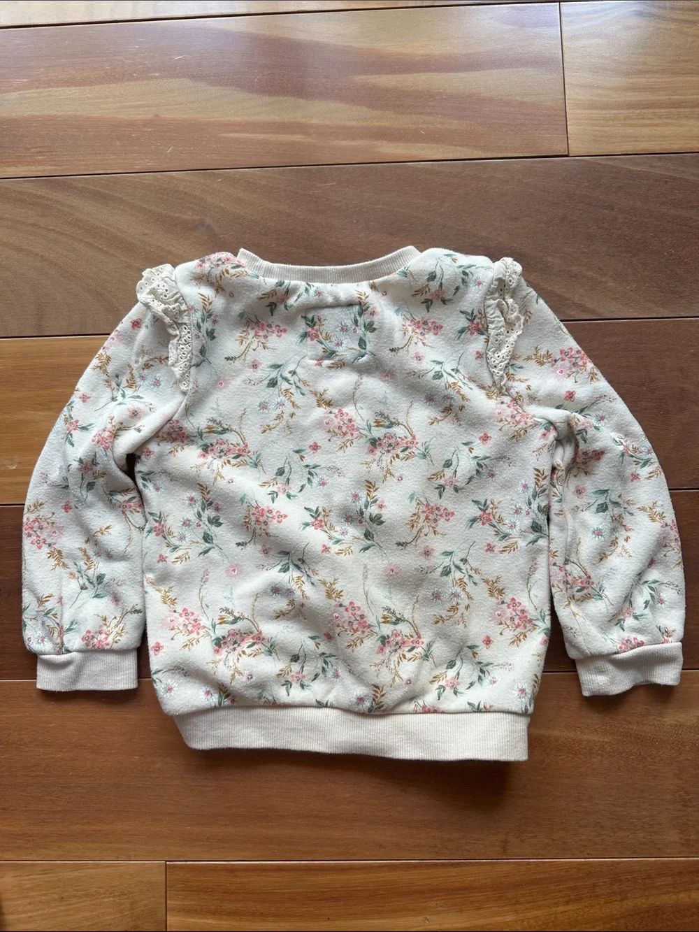OshKosh B'gosh Cream Floral Girls' Set - Top & Jogger Pants 2T
